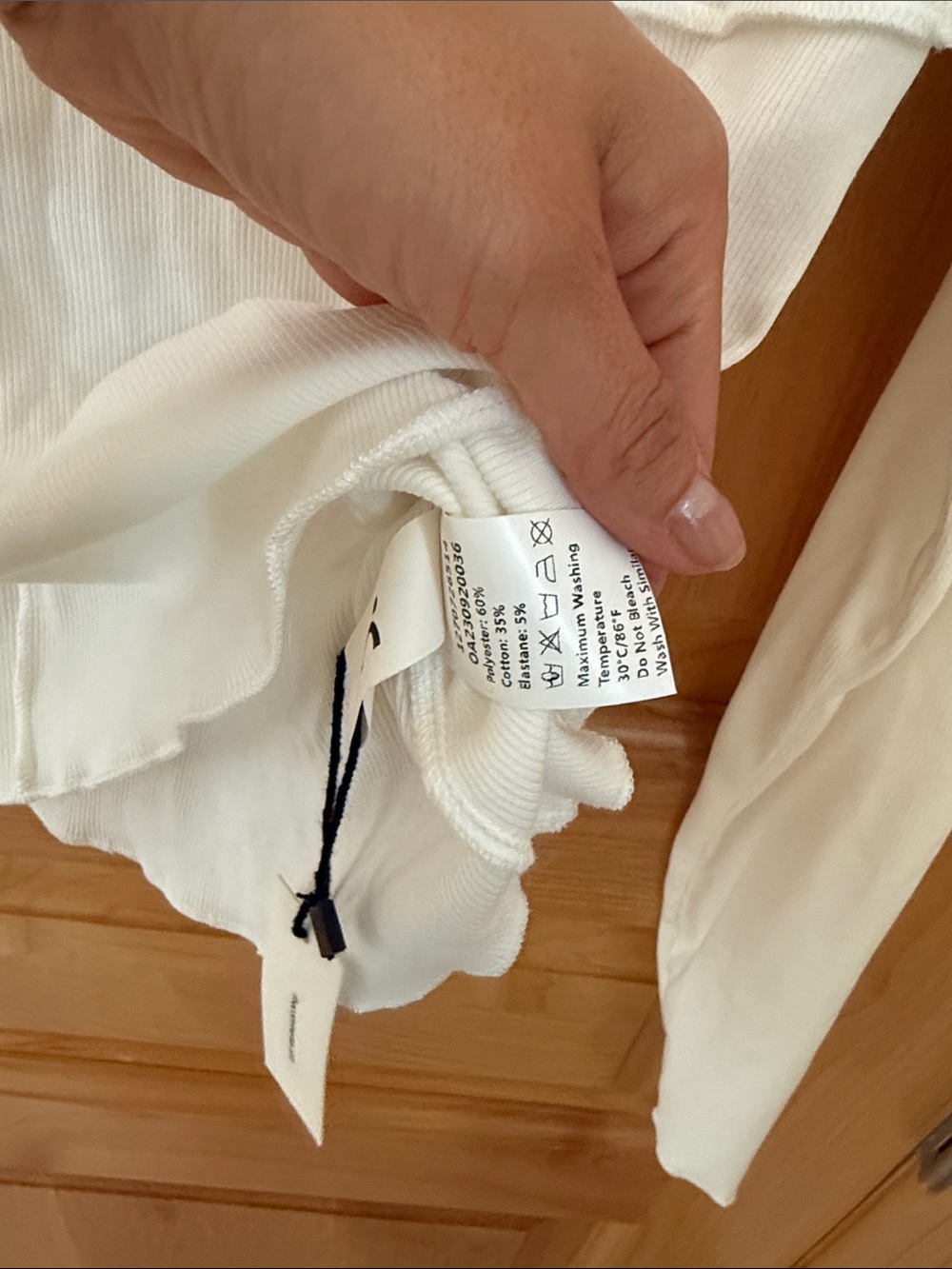 Commense White Ribbed Long-Sleeve Seam-Detail Top - Picture 3 of 4